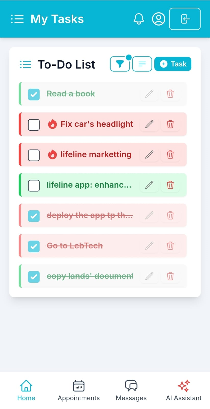 Lifeline mobile application screenshot 3